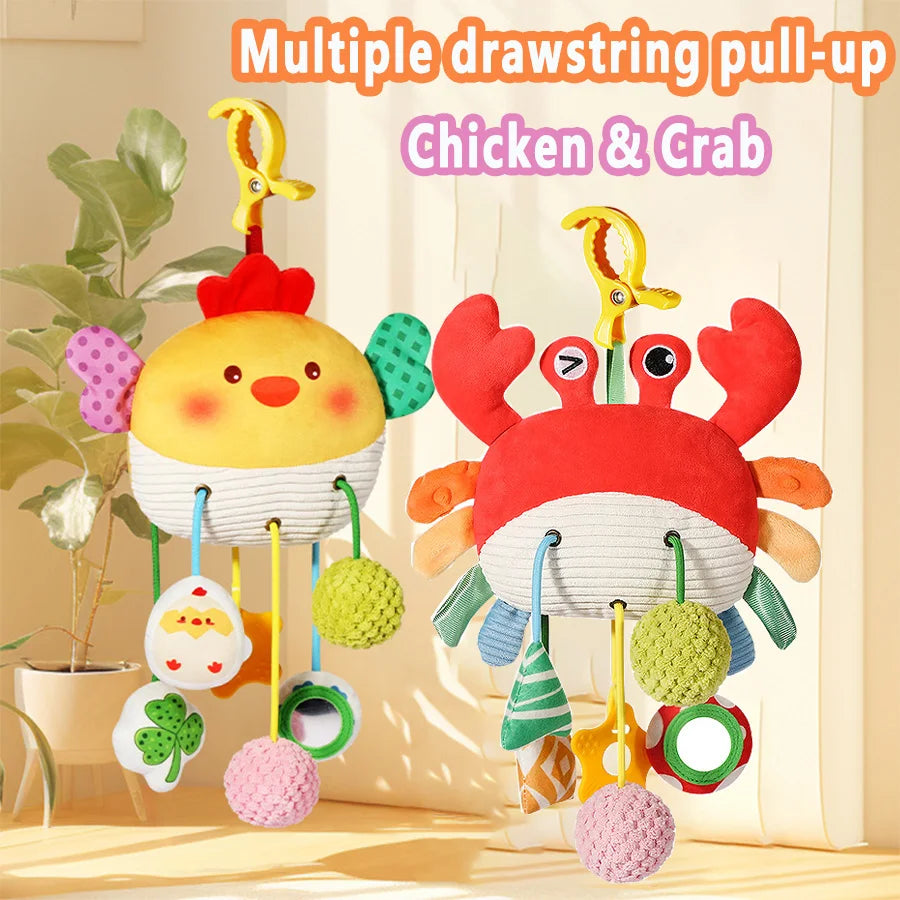 Kerst baby pluche speelgoed|Hangend sensorisch speelgoed voor kinderwagen