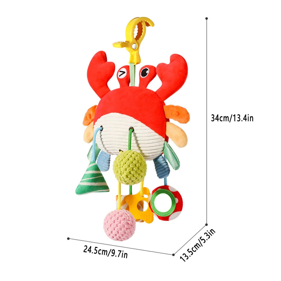 Kerst baby pluche speelgoed|Hangend sensorisch speelgoed voor kinderwagen
