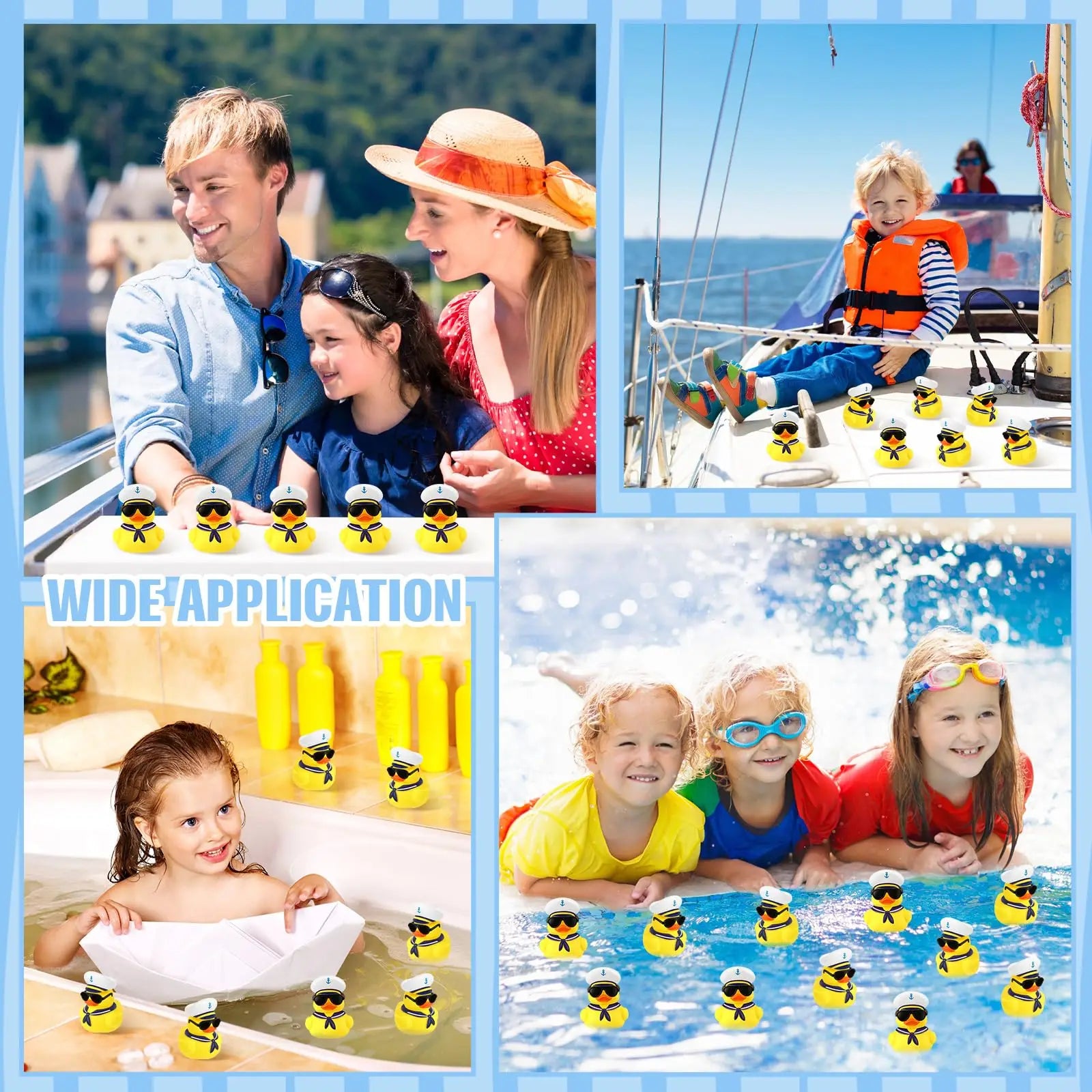 Badeendjes met zonnebril Gele eendjes Mini varende eendjes Moddereenden met hoedjes Zomervaren Voor kinderen