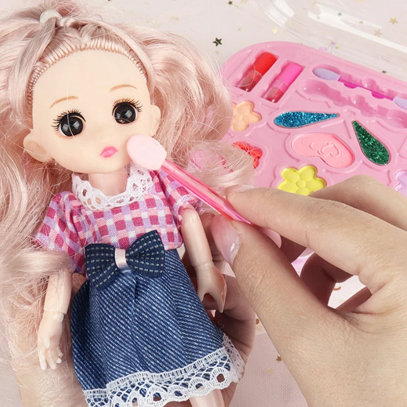 Meisjes make-up speelgoedset|Schattige boogtas oogschaduw lippenstift cadeau