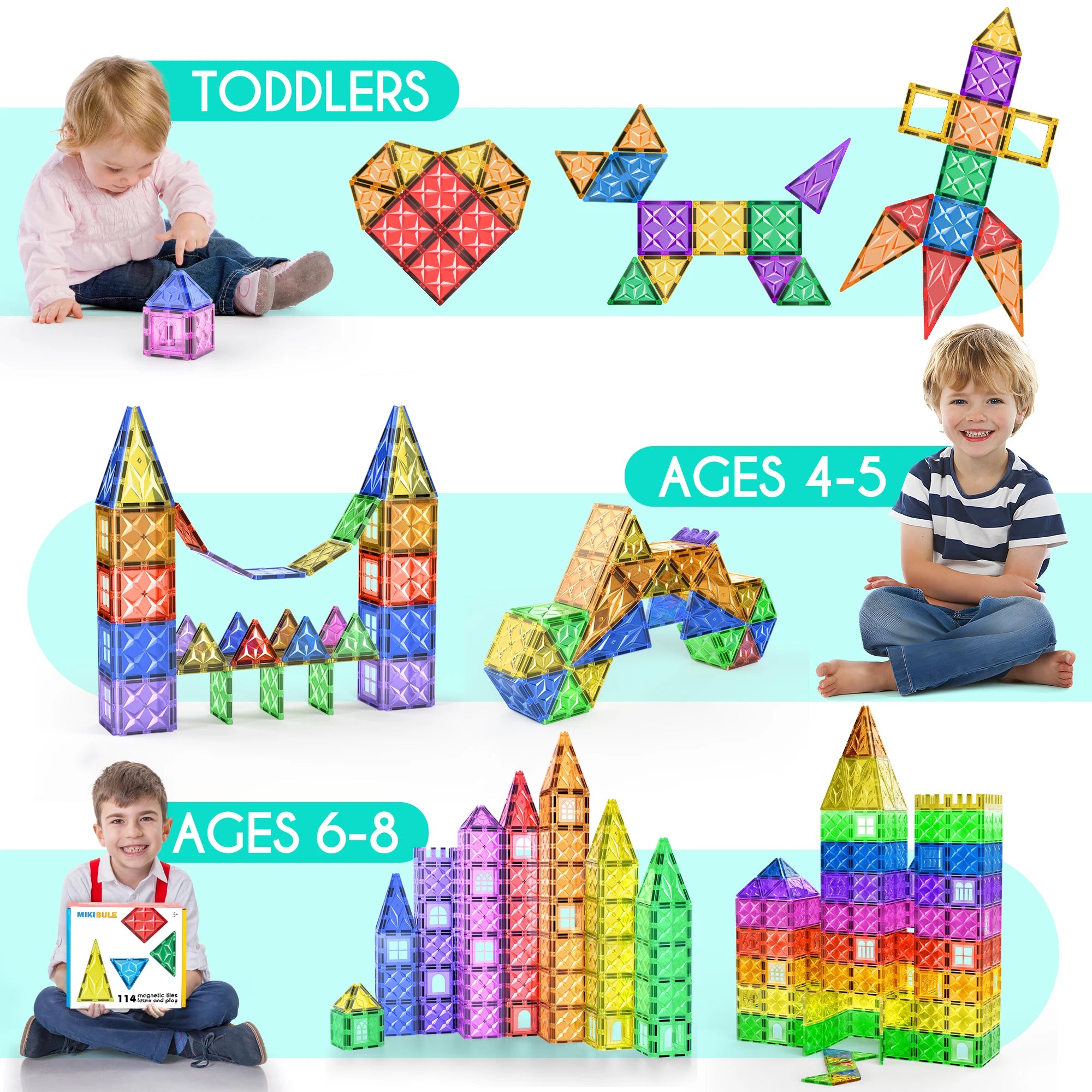 Magnetische Bouwstenen Puzzelset | Educatief Speelgoed 3+