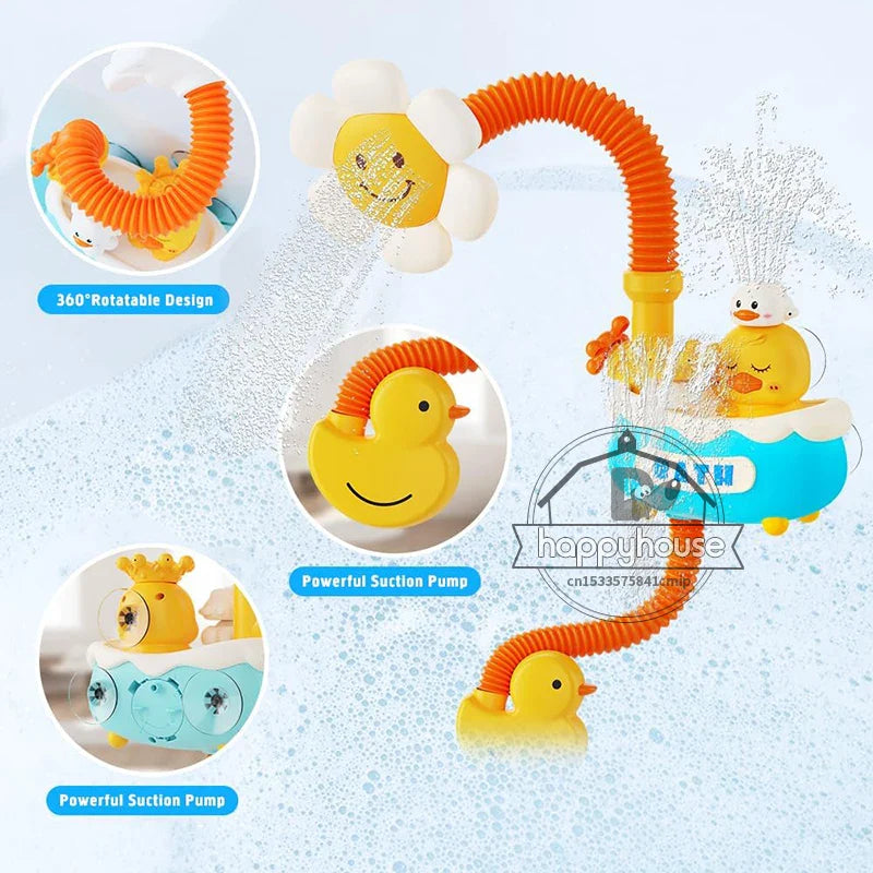 4-in-1 Baby Bad Speelgoed met Zonnebloem Douche & Watersproeiers – Interactief Badspeelgoed voor Peuters en Kleintjes