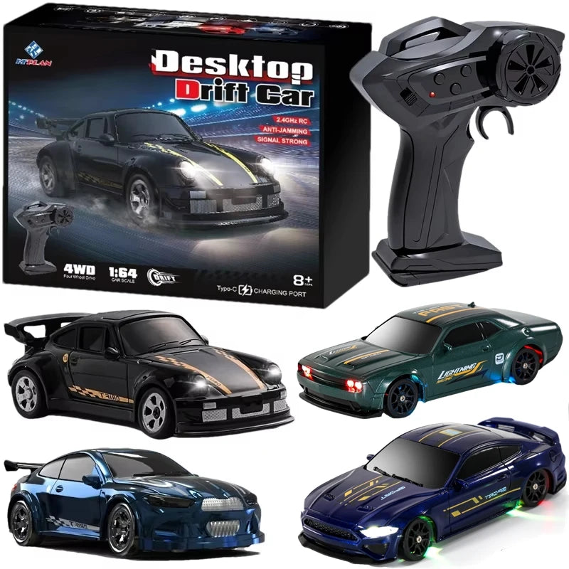 1/64 2.4G Hoge Snelheid Drift RC Auto | 4WD Afstandsbediening Racewagen | Mini RTR Model voor Jongens Cadeau
