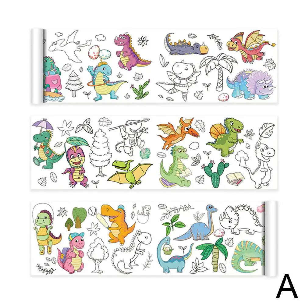 Tekenrol Kleurpapier | Zelfklevend Graffitipapier | DIY Kleurrol voor Kinderen | Educatief & Creatief Speelgoed
