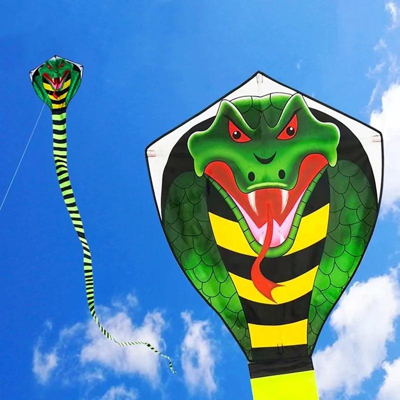 Grote Slangenkite - Nylon Cobra Vlieger Met Lijn Voor Strand en Outdoor Activiteiten