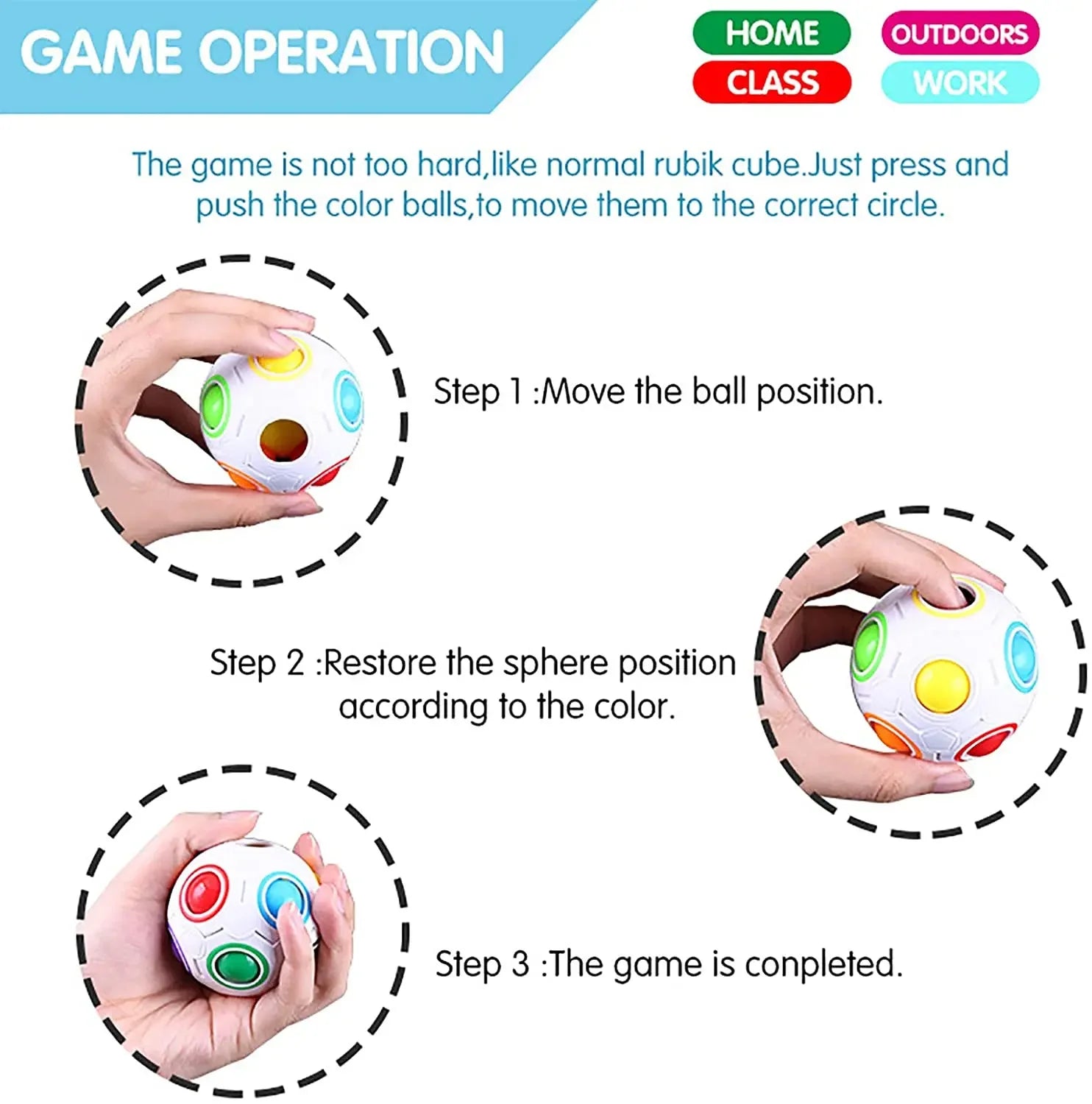 Magische Regenboog Bal - Sensorisch Anti-Stress Kubus Puzzel voor Kinderen en Volwassenen