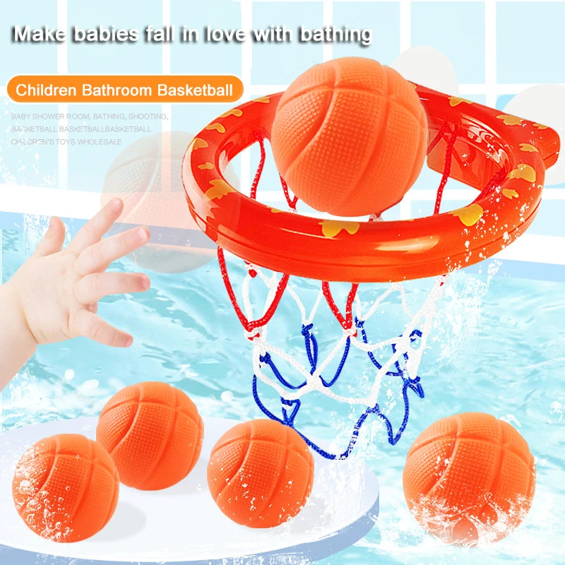 Mini Basketbal Badspeelgoed voor Baby’s – Badkuip Speelset met 3 Ballen | Waterpret Basketbalspel voor Kinderen