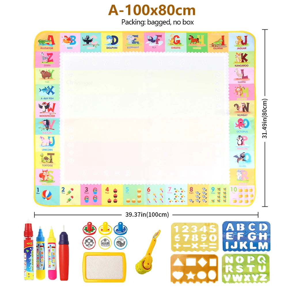 Magische Water Tekenmat 100x80CM | Montessori Doodle Bord