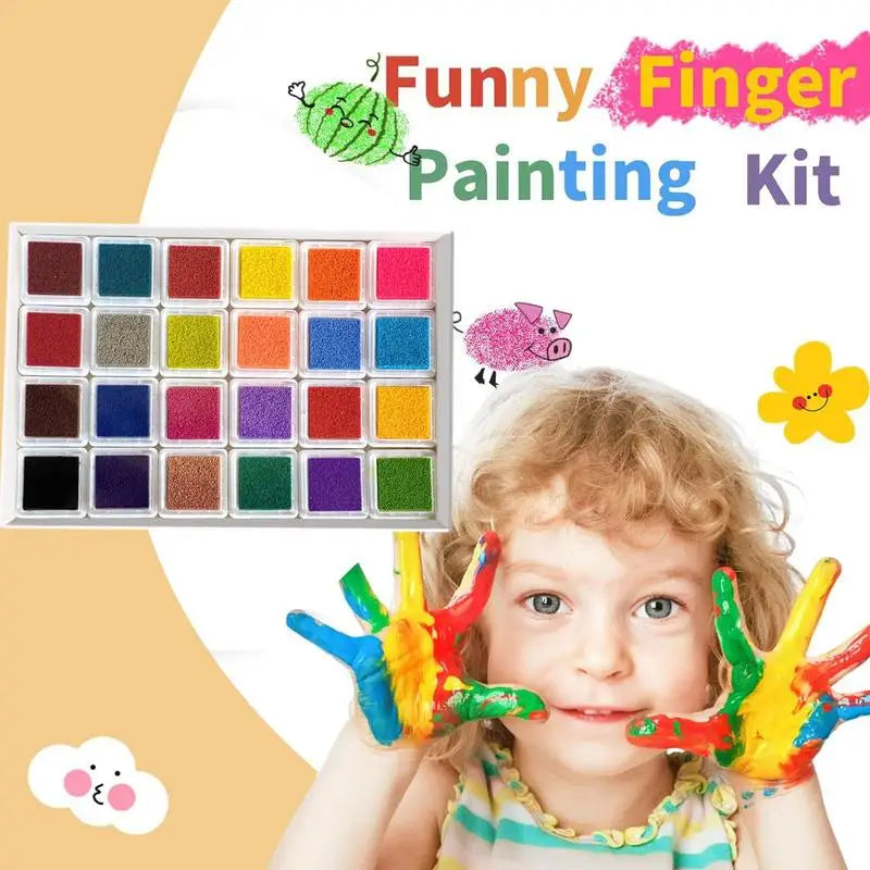 Veilige Vingerverf Set – 24 Kleuren | Creatief Knutselen voor Kinderen