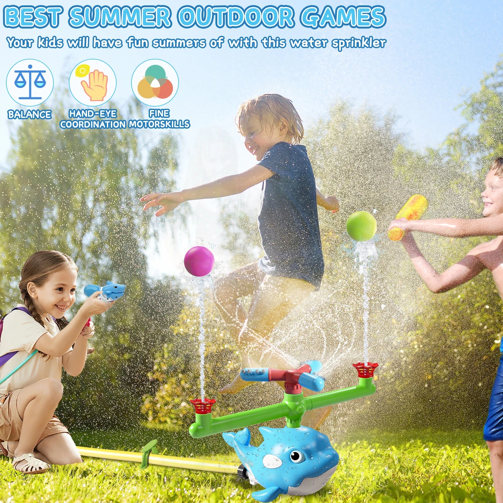 Zomers Buitenwatersproeier Slak – Roterende Sproeier voor Kinderen | Waterpret op het Gras in de Tuin