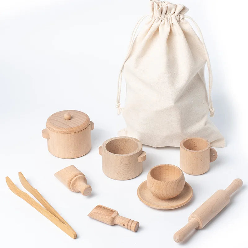 Montessori Houten Theeservies | Educatief Keukenset Rollenspel
