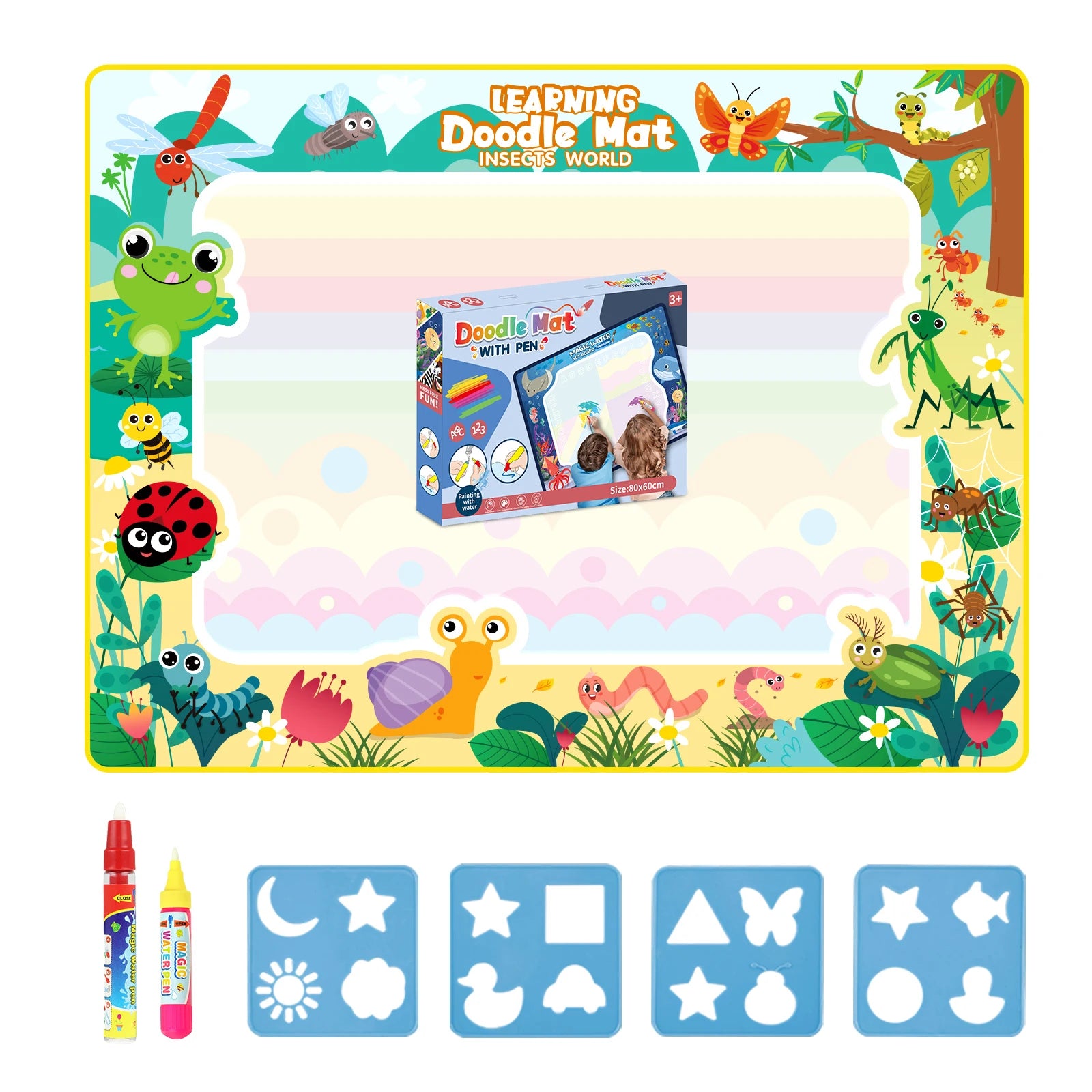 Coolplay Magisch Water Tekenmat | Doodle Kleurmat met Magische Pennen, Montessori Educatief Schilderbord