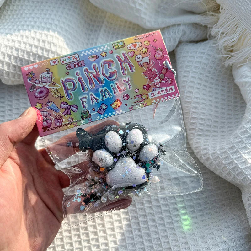 Pluchen katpoot stress speelgoed - Handgemaakt mochi speeltje, verjaardag of feest cadeau