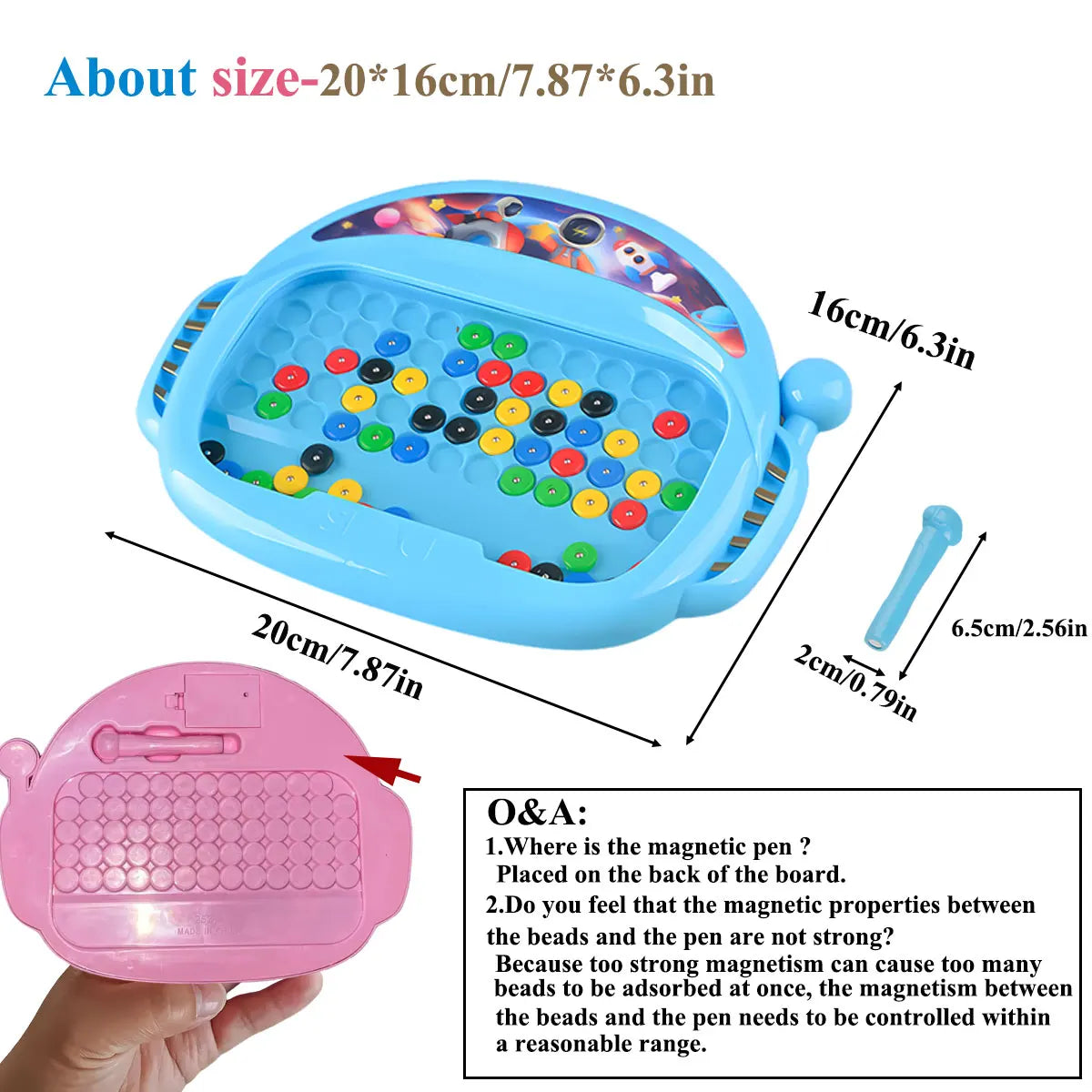 1 Stuk Magnetisch Doodle Bord voor Kinderen | Tekenspeelgoed met Pen & Kralen, Educatief Montessori Cadeau voor 3-8 Jaar