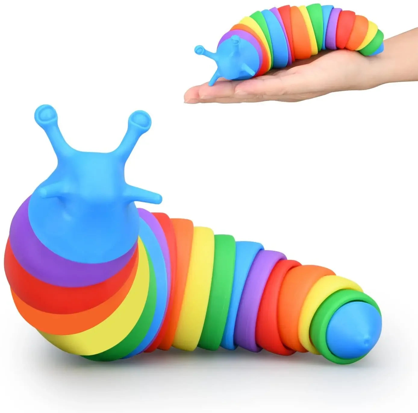 Fidget Slak Speelgoed 18cm | Kleurrijk Sensorisch Twist Rupsje, Stressverlichting voor Kinderen