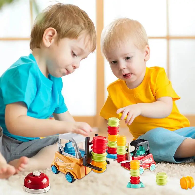 Mini Heftruck Speelset | Educatief Stapel- en Sorteerspel voor Kinderen (3+)