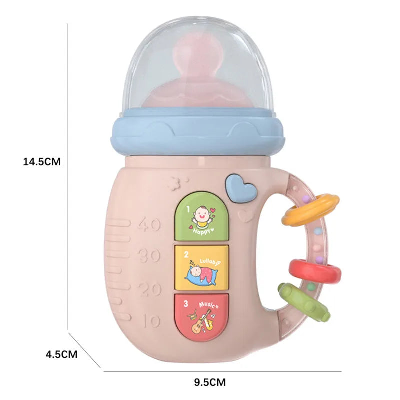 Muzikale Fopspeenfles Rammelaar – Educatief Speelgoed & Verzachtende Muziek voor Baby’s 0-12 Maanden