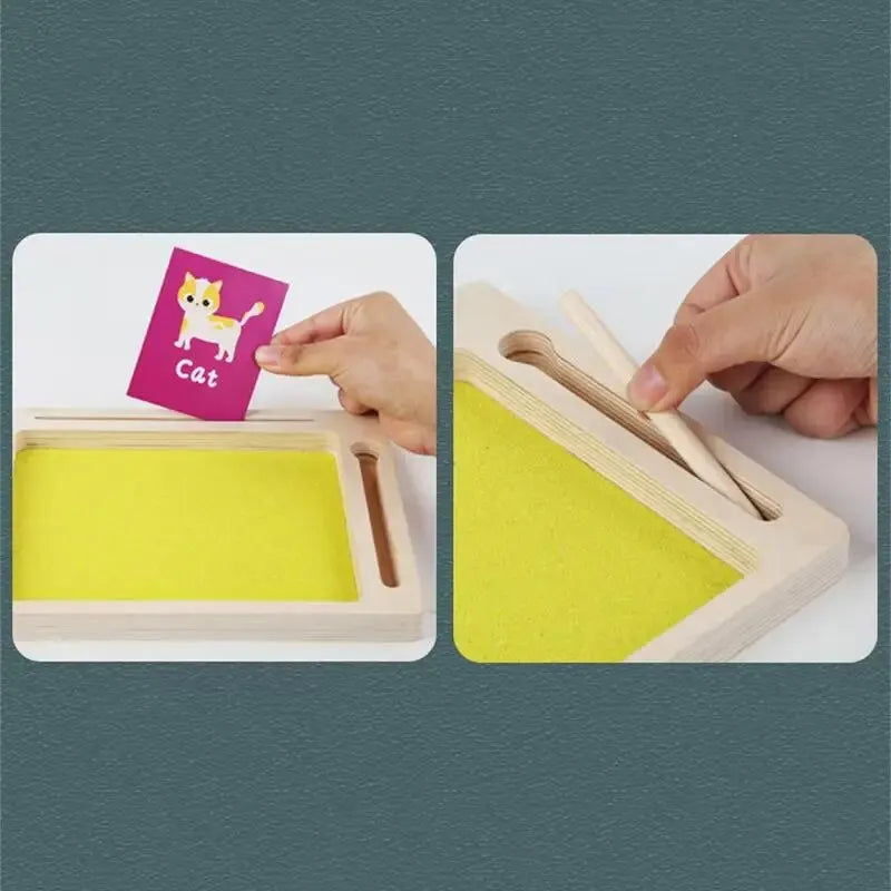 Montessori Zandbak Letterbak | Houten Schrijftray voor Kinderen