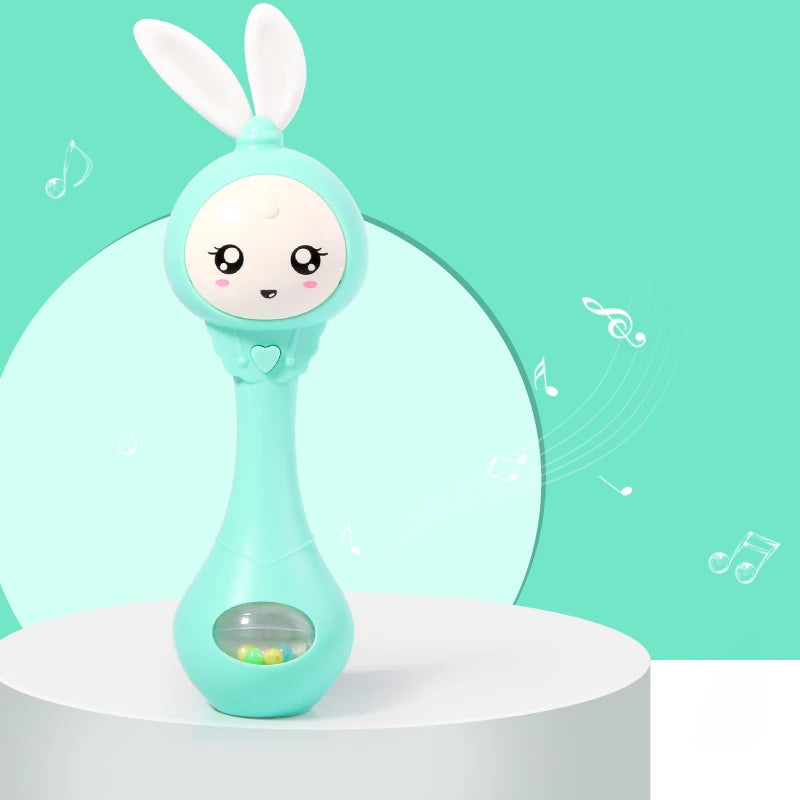 Muzikale Slimme Rammelaar Konijn – Interactief Educatief Babyspeelgoed met Licht & Geluid voor Pasgeborenen