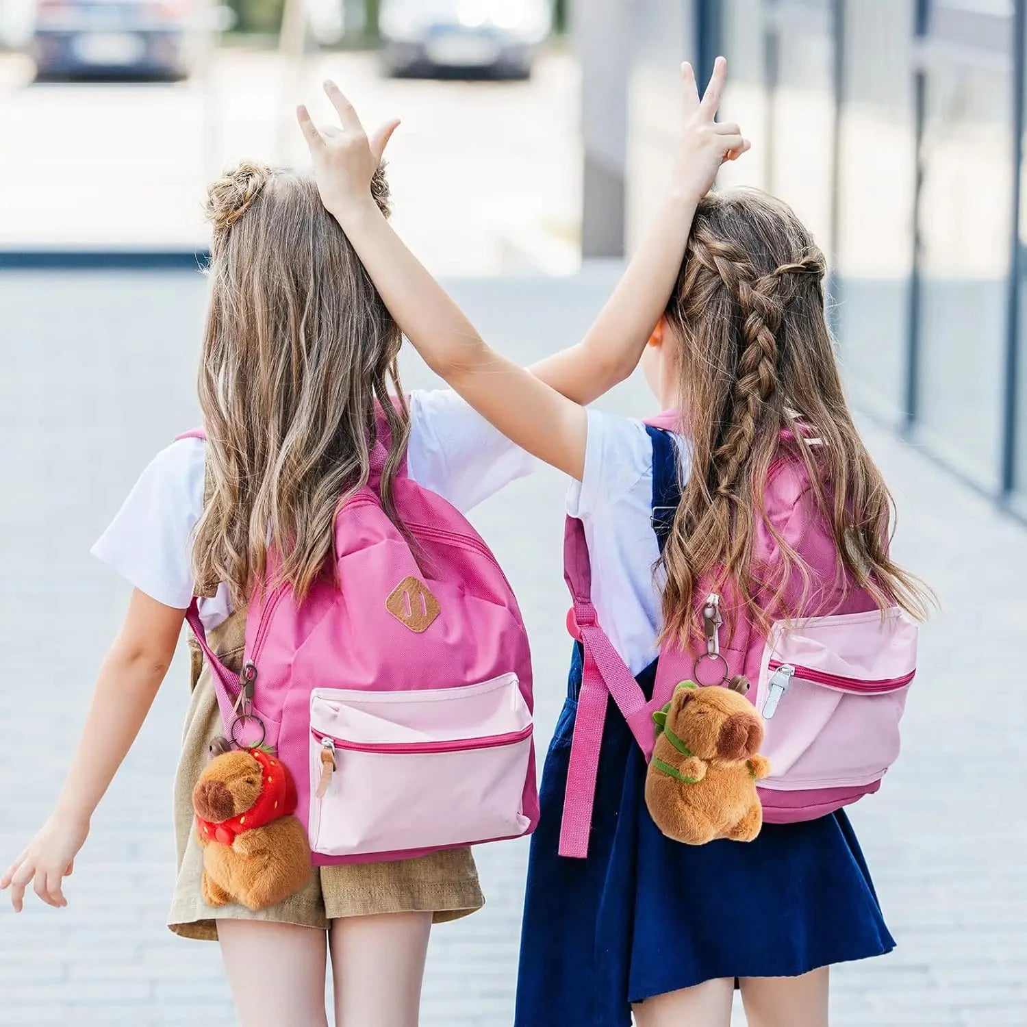 Pluche Capibara Sleutelhanger | Schattige Knuffel Sleutelhanger voor Rugzakken