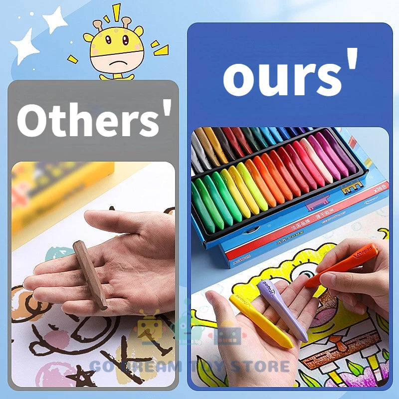 24/12-delige Kleurrijke Krijtjes | Veilige, Niet-Giftige Kleurpotloden voor Kinderen, Graffiti & Tekenstationery
