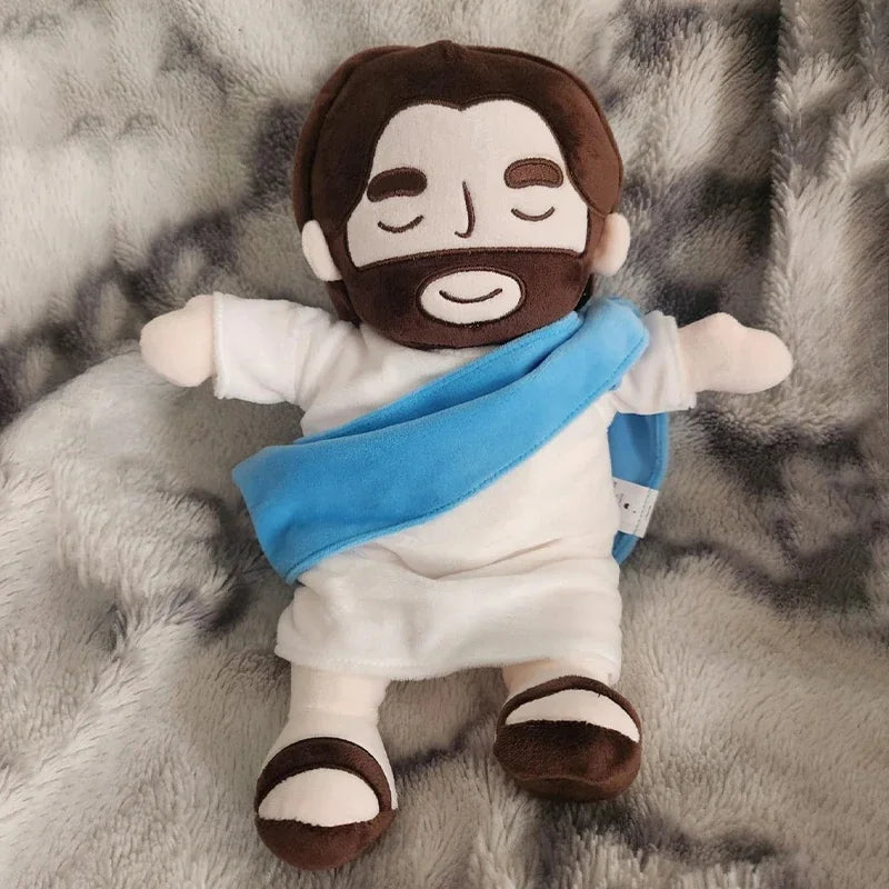 Ademende Jezus Knuffel | Muzikaal Troostspeeltje voor Baby’s, Licht & Geluid, Kerstcadeau voor Kinderen