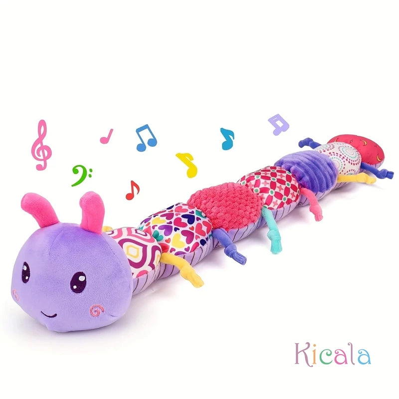 Muzikale Rups Knuffelspeelgoed – Sensorisch Pluche Speelgoed voor Baby’s met Meerdere Texturen | Voor Pasgeborenen Jongens & Meisjes