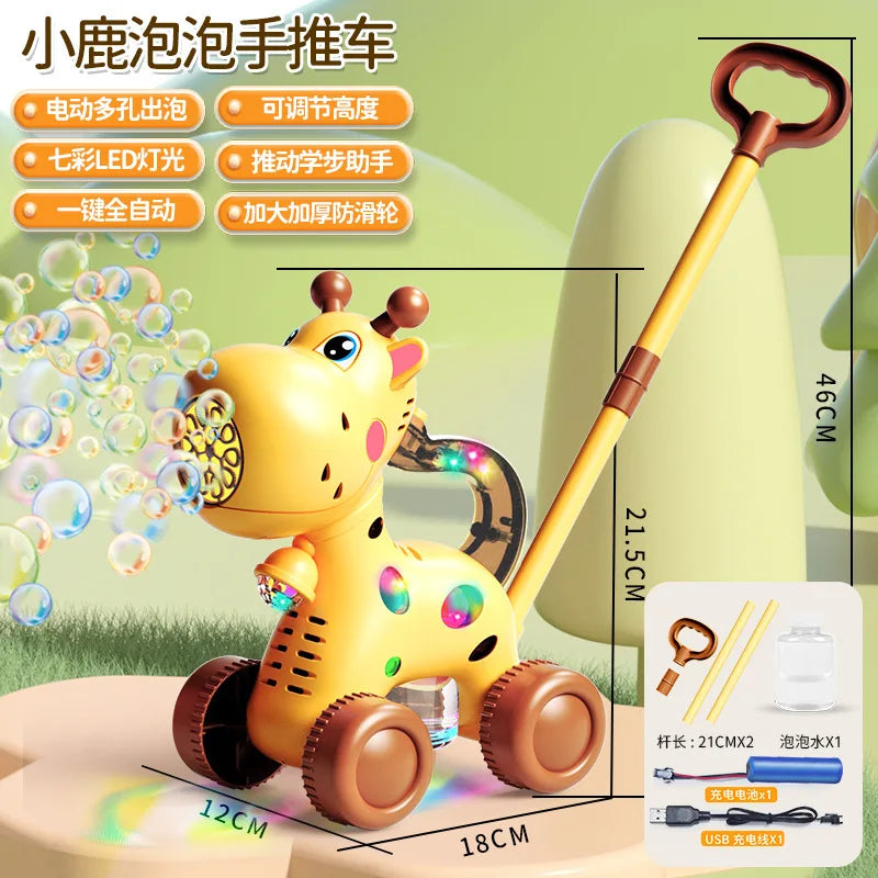 Handgeduwde Bellenblaas Hert | Interactief Buitenspeelgoed