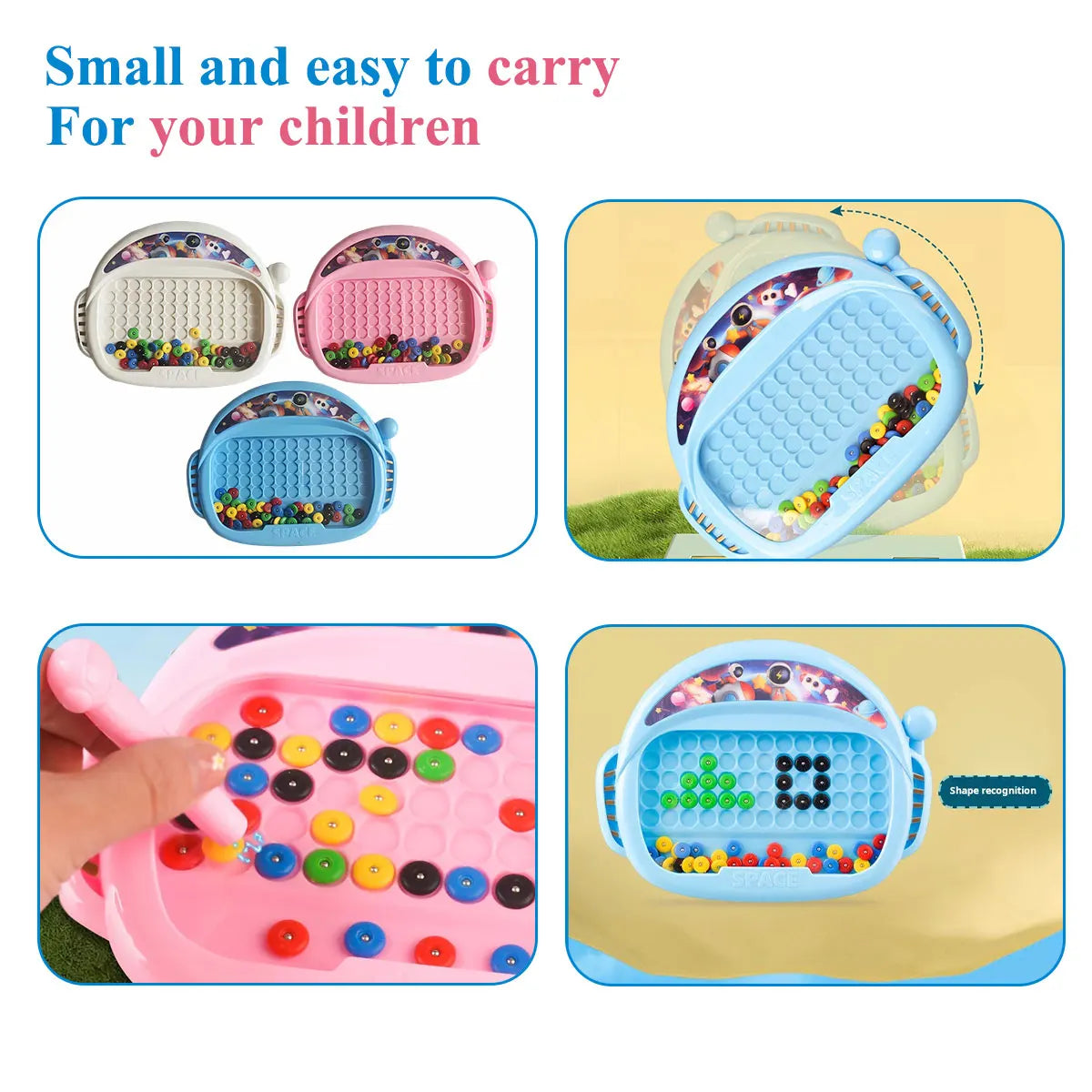1 Stuk Magnetisch Doodle Bord voor Kinderen | Tekenspeelgoed met Pen & Kralen, Educatief Montessori Cadeau voor 3-8 Jaar