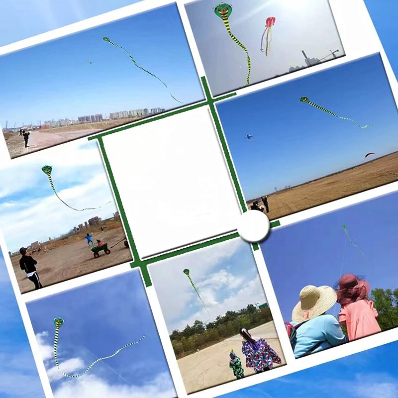 Grote Slangenkite - Nylon Cobra Vlieger Met Lijn Voor Strand en Outdoor Activiteiten