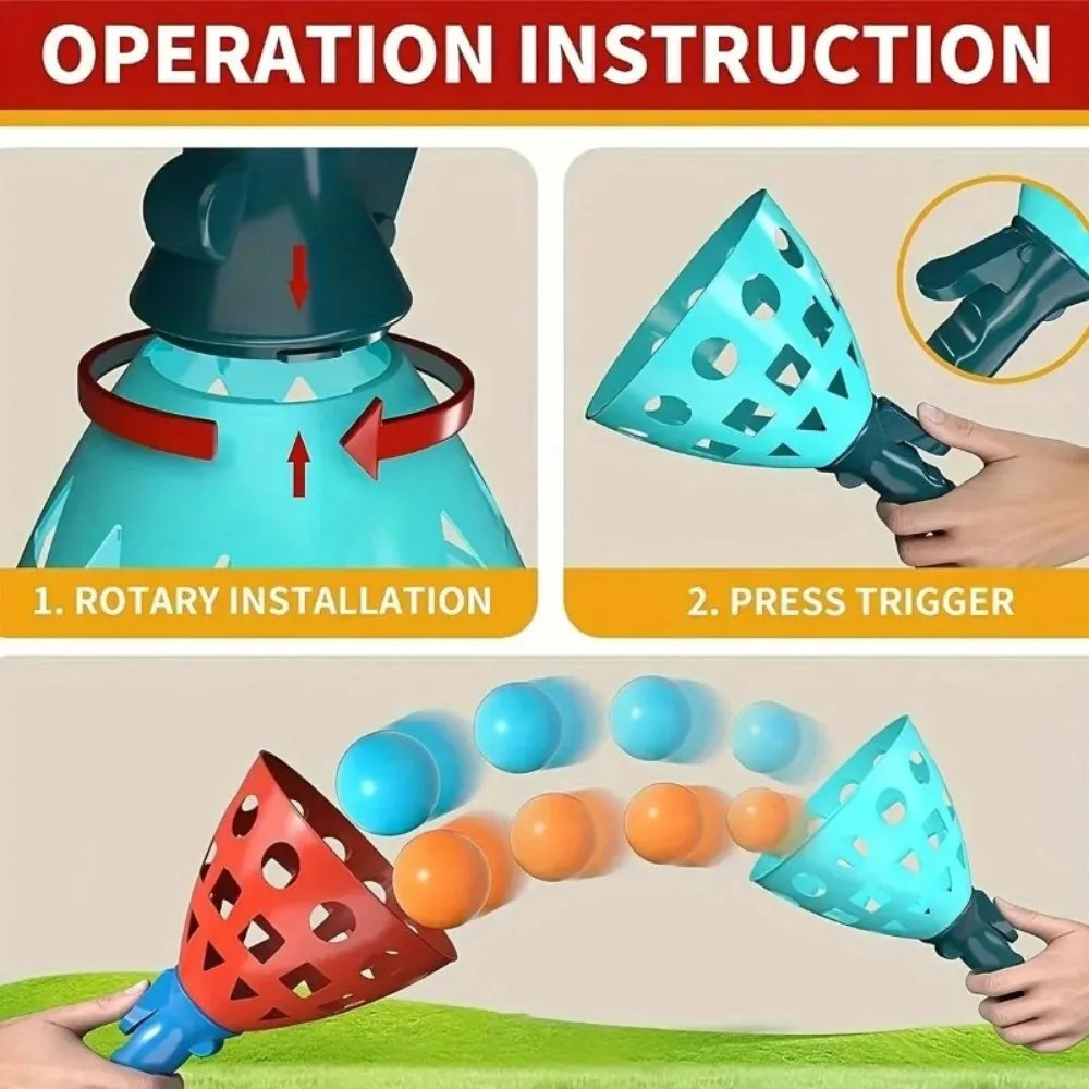 Estafette- en balwerpspel - Interactief speeltje voor ouders en kinderen, voor binnen en buiten