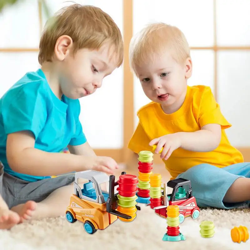 Mini Heftruck Speelset | Educatief Stapel- en Sorteerspel voor Kinderen (3+)