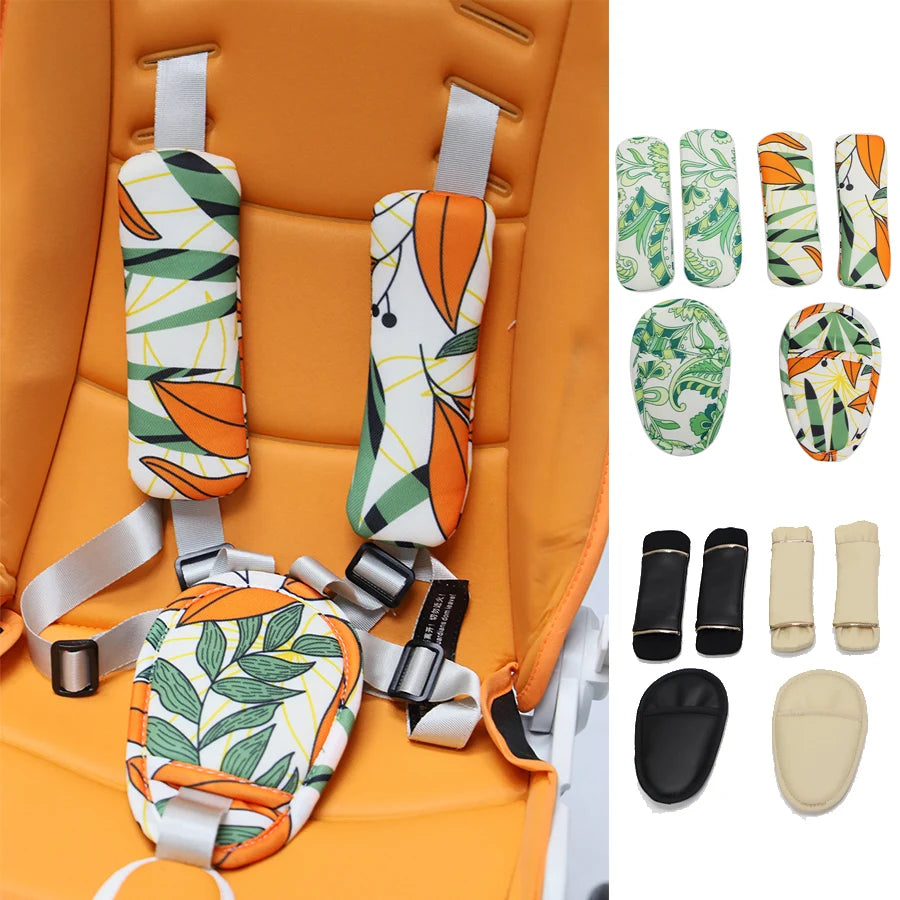 3-delige Autostoel met Schouderpads Set | Kinderwagen Accessoires Zachte Veiligheidsgordelbeschermers