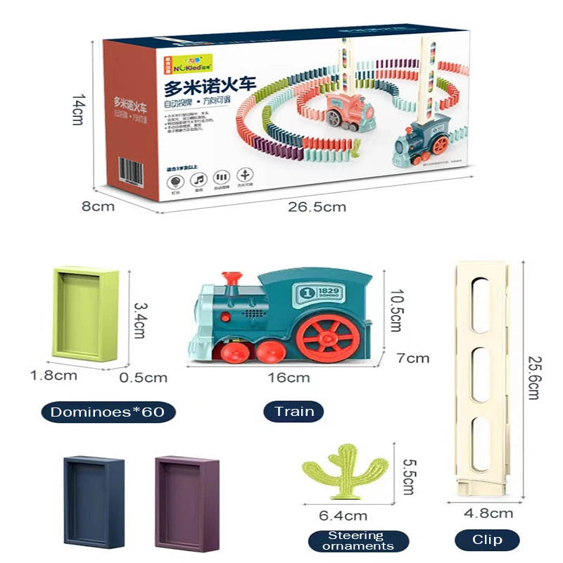 Domino Trein Set (60 Stuks) | Automatisch educatief speelgoed