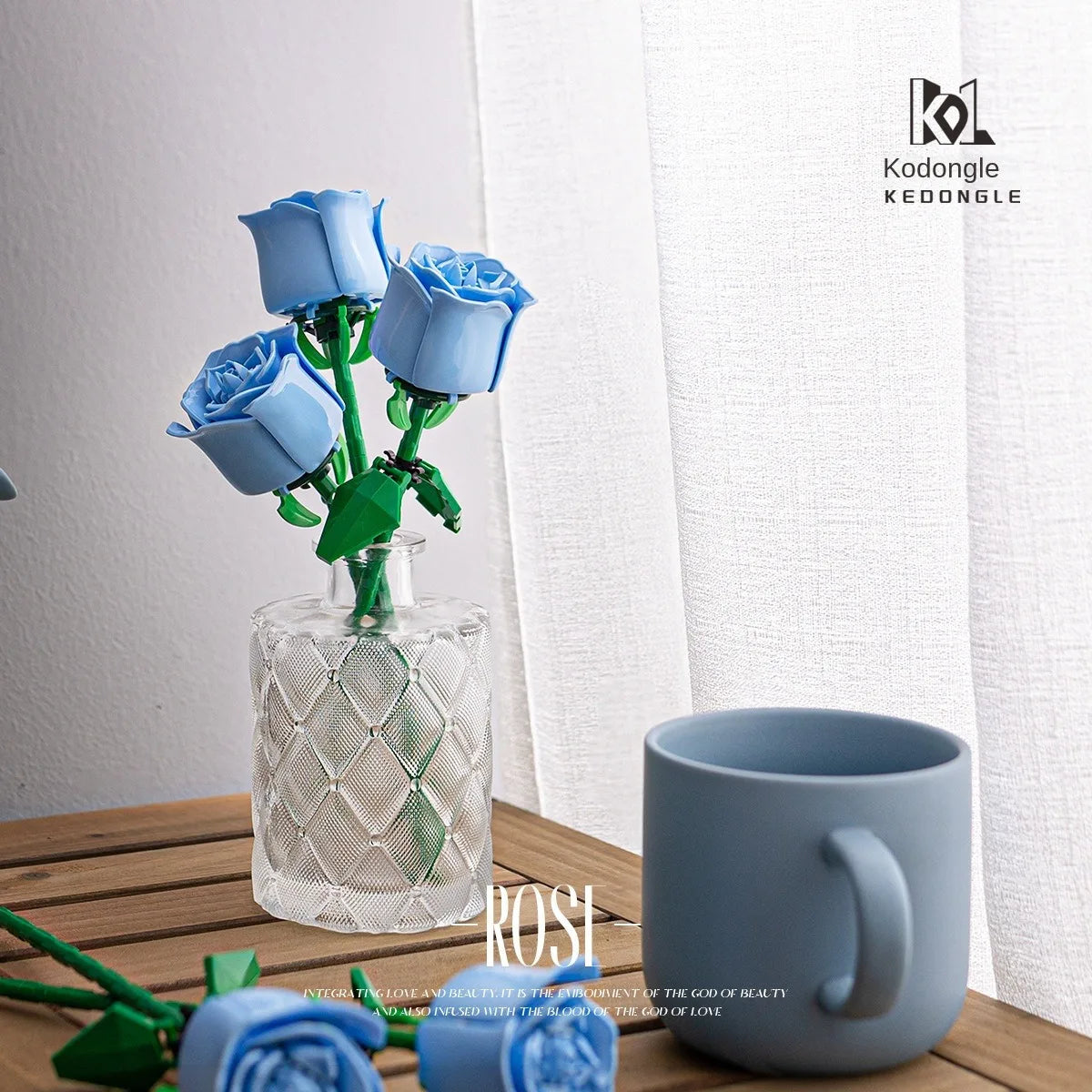 Eeuwig Boeket Rozen Bouwstenen Set voor Volwassenen - Creatief Cadeau voor Vrouwen voor Valentijnsdag - Bloemen Bouwset als Originele Decoratie