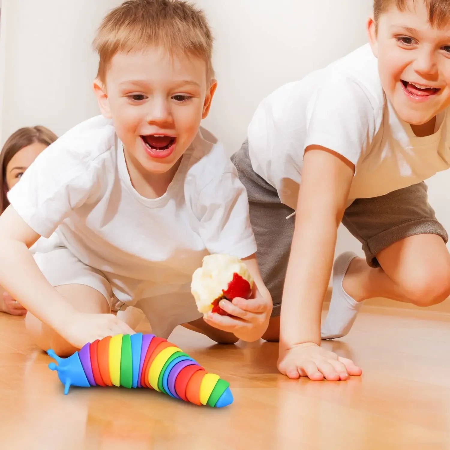 Fidget Slak Speelgoed 18cm | Kleurrijk Sensorisch Twist Rupsje, Stressverlichting voor Kinderen