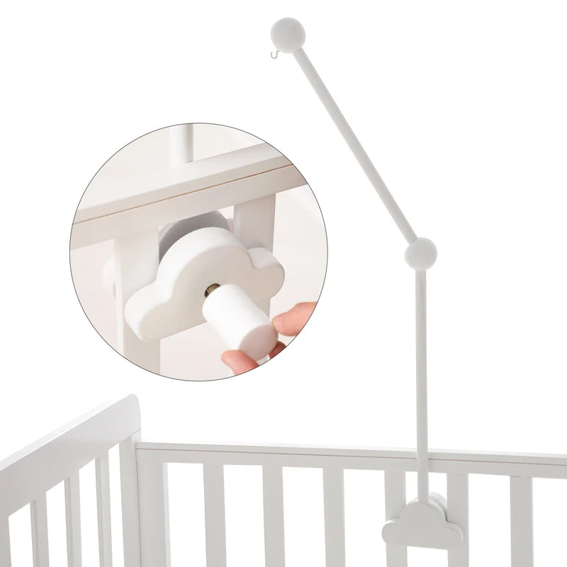 Houten Wolk Babymobiel Houder – Rammelaar Armbeugel voor Wiegdecoratie 0-12 Maanden