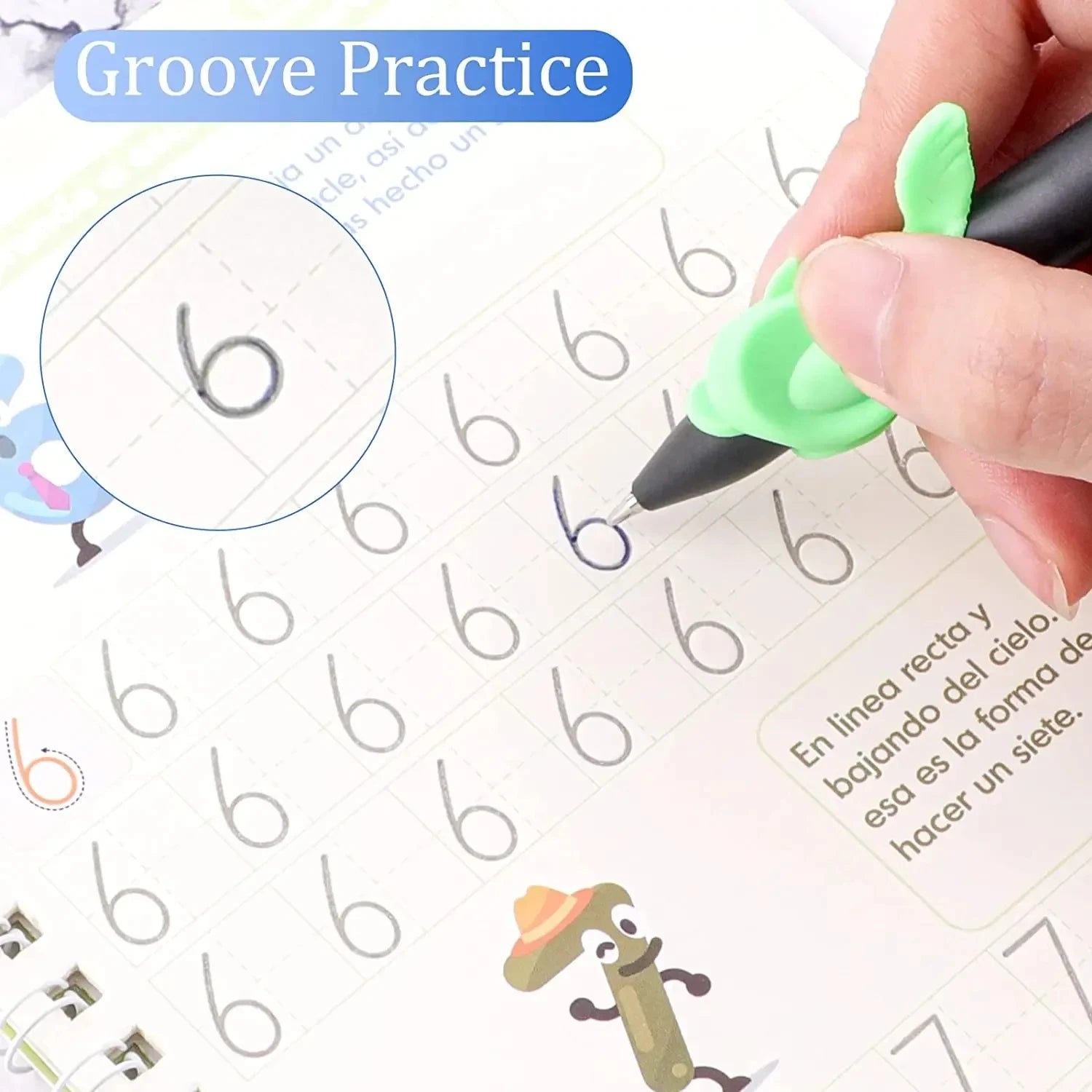 Magisch Schrijfboek Portugees | Montessori Herbruikbaar Kalligrafie Oefenboek voor Kinderen