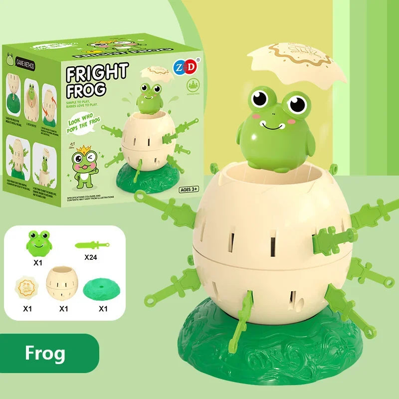 Mini Pop-up Piraat Emmer Spel | Interactief Bordspel met Pinguïn & Kikker, Kindergeschenk