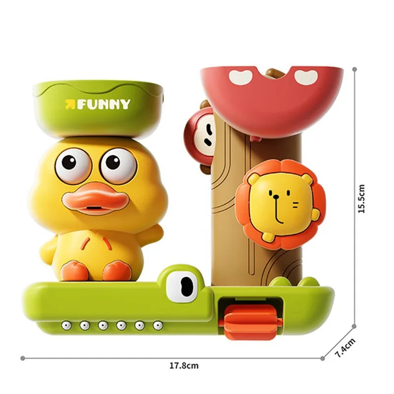 Schattige Eend Badspeelgoed voor Kinderen – Zuignap Wandset met Roterende Functie | Interactief Waterspeelgoed voor Baby’s