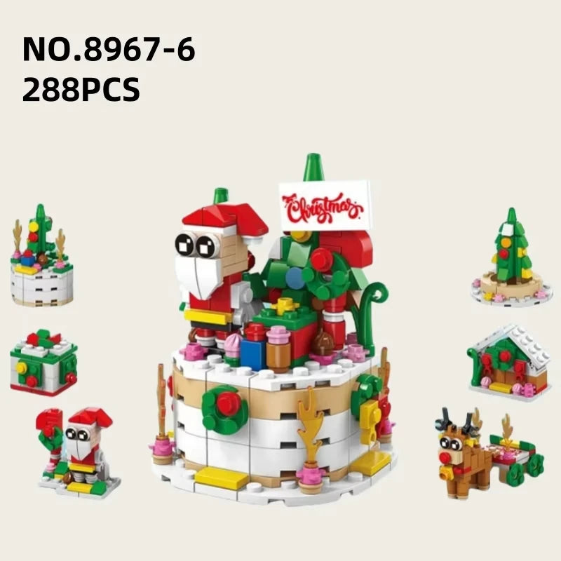 6-in-1 Kerst Bouwstenen Set met Licht | Creatief Winterdorp Speelgoed voor Kinderen