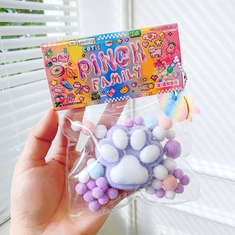 Pluchen katpoot stress speelgoed - Handgemaakt mochi speeltje, verjaardag of feest cadeau