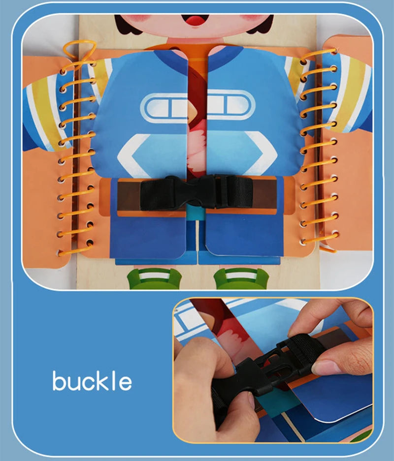 Meerlaagse Houten Drukke Plank | Montessori Vroege Educatie Spellen Stil Boek Sensorisch Speelgoed voor Peuters