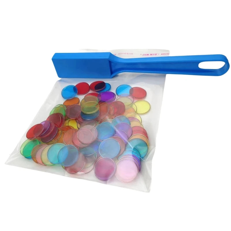 Magnetische Kleurrijke Chips Set | Fysica Wetenschapsexperimenten, Montessori Kleur- & Leerhulpmiddelen (100 stuks)