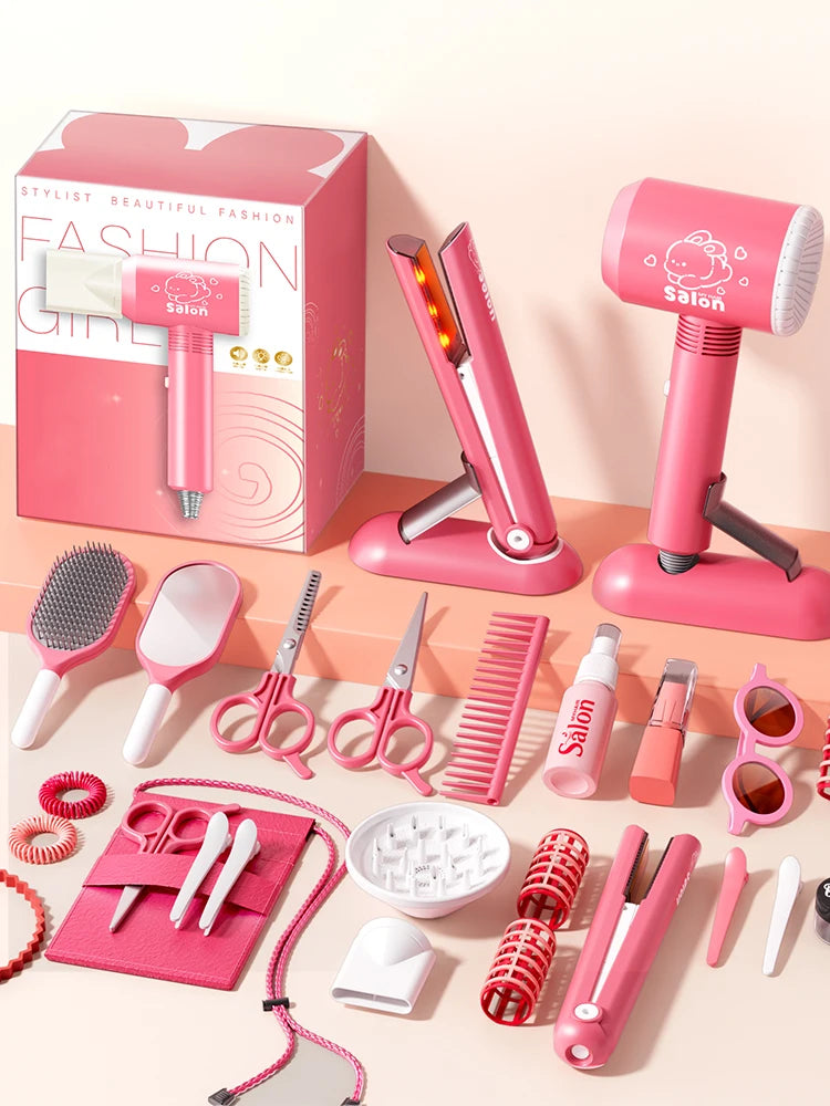 Kapsalon rollenspel speelgoed - Kappersspeelset met föhn, educatief speelgoed voor meisjes, ideaal voor fantasierijke spellen.