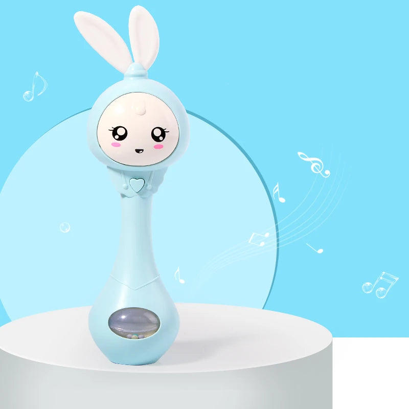 Muzikale Slimme Rammelaar Konijn – Interactief Educatief Babyspeelgoed met Licht & Geluid voor Pasgeborenen
