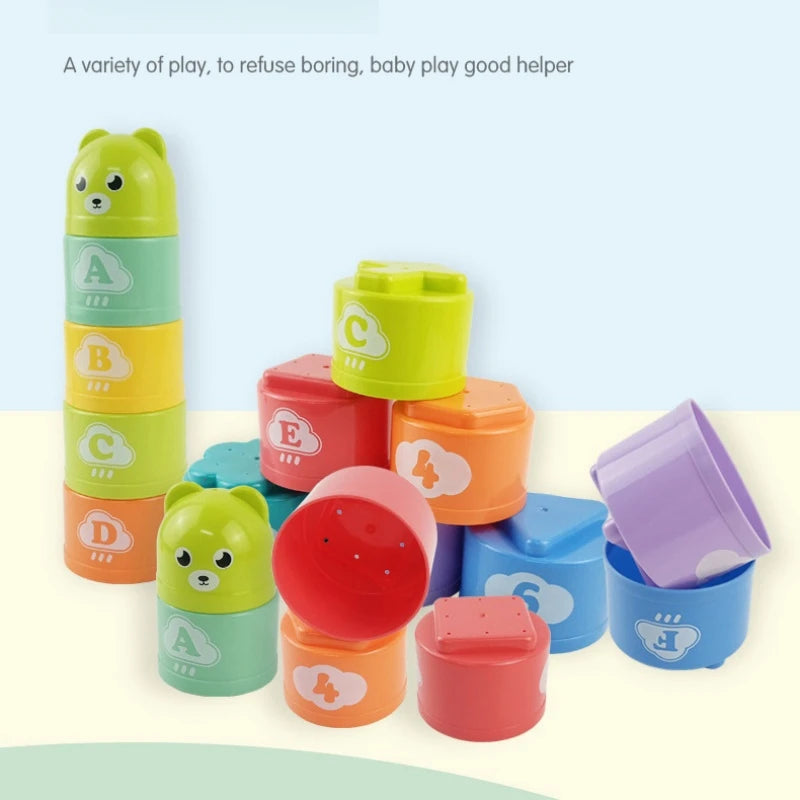 Montessori Stapelbekers voor Baby's – Educatief Speelgoed met Cijfers & Letters | 8-delige Set voor Vroege Ontwikkeling