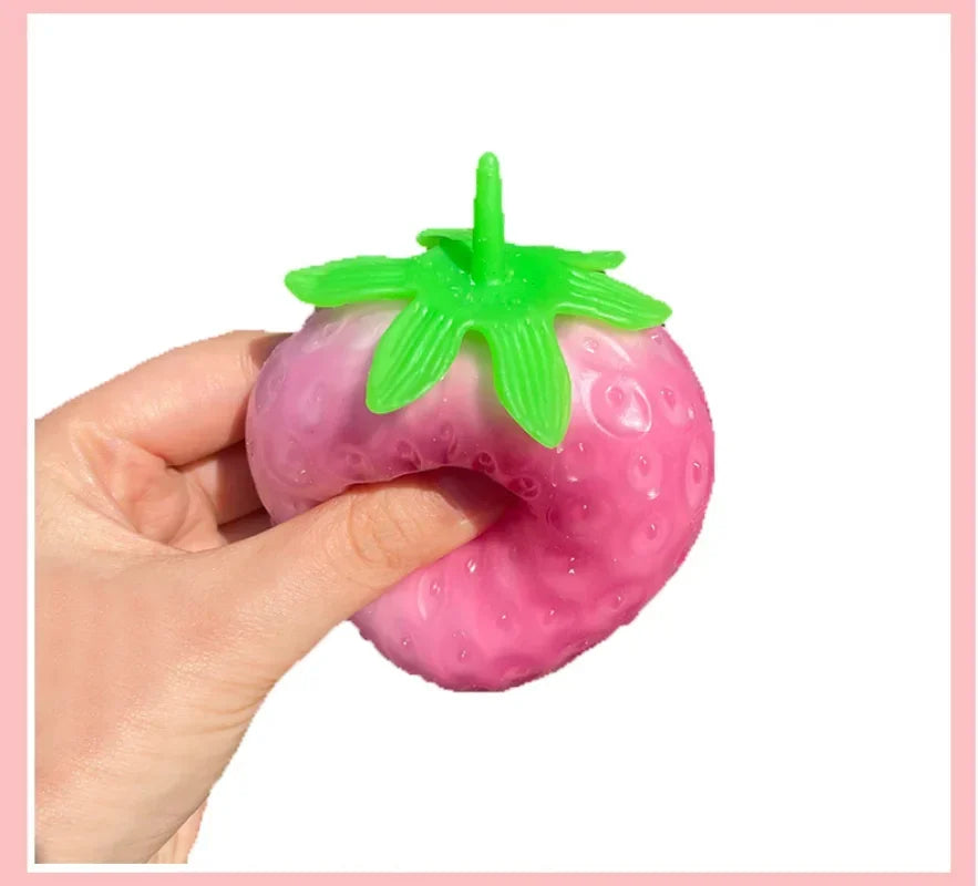 Simulatie Kleurveranderende Aardbei Squishy | Kindvriendelijke Stressbal, Fidget Speelgoed voor Ontspanning & Autisme Sensorisch Speelgoed
