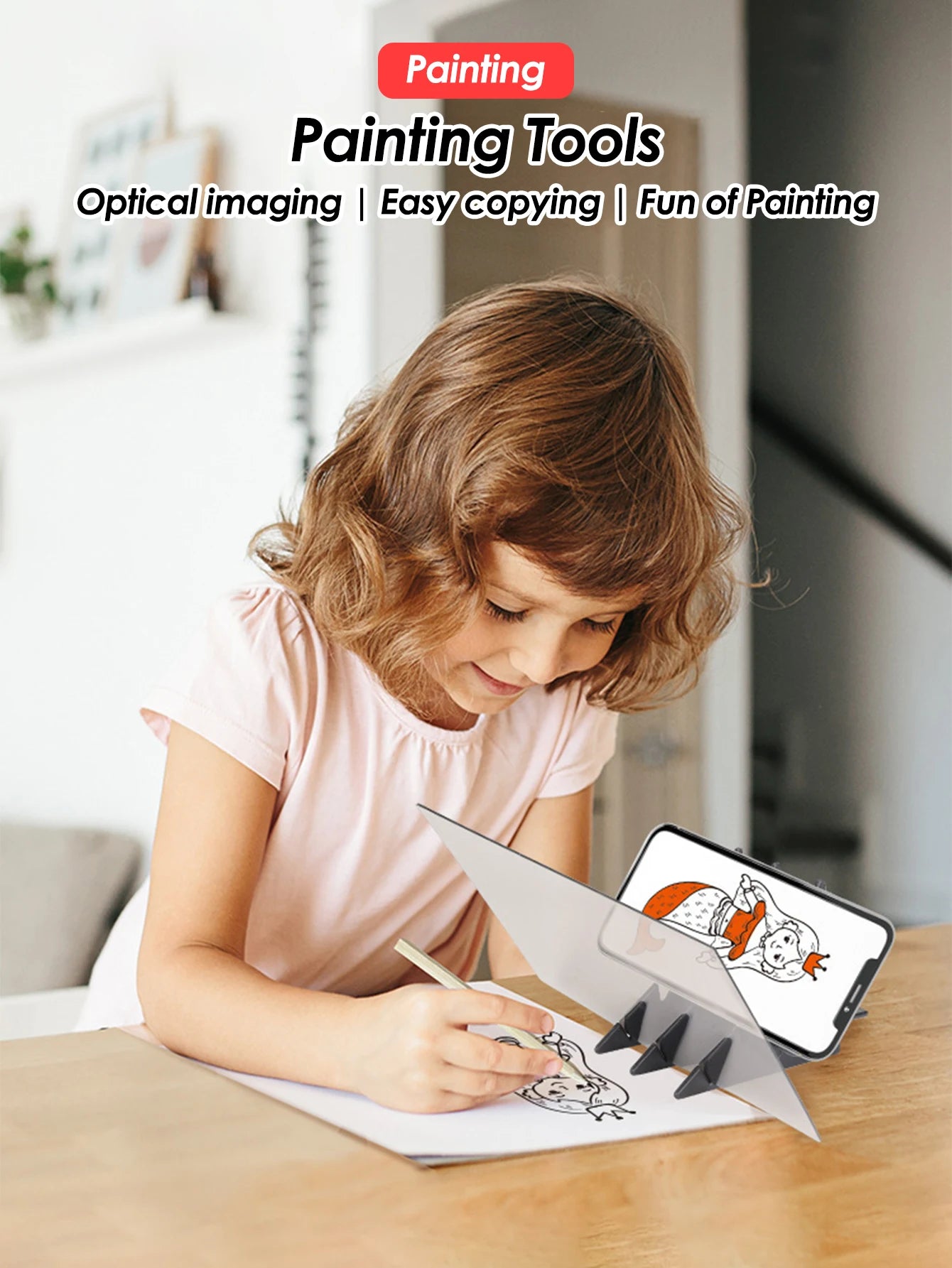 Projectie Tekenbord met Kopieerfunctie | Montessori Schilder- & Tekenset met Reflectie en Dimbare Houder