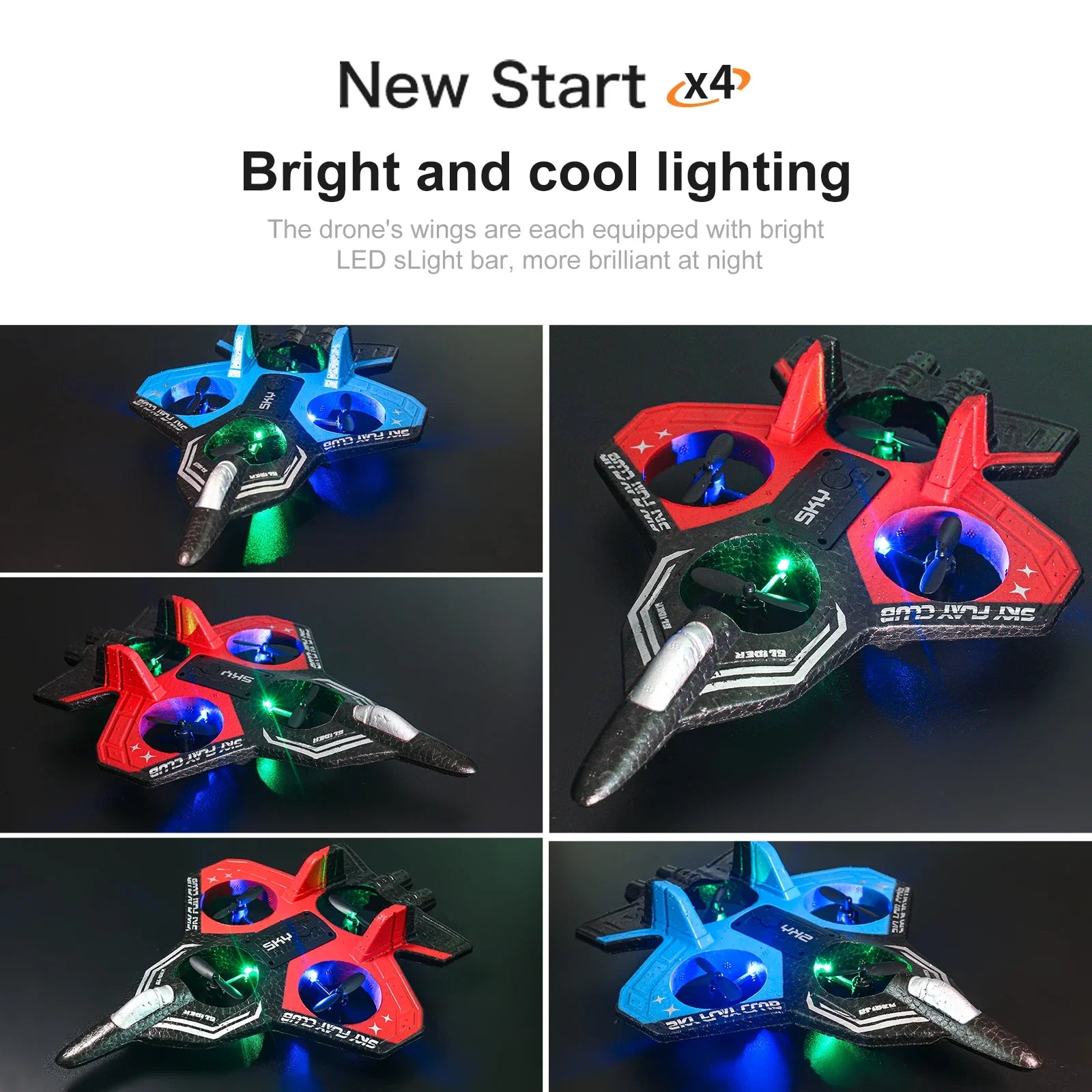 2.4G L0712 RC Vliegtuig – Foam Glider met Licht & Gyroscopische Besturing, Speelgoedvliegtuig voor Jongens